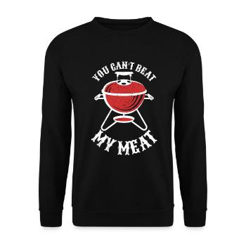 BBQ Smoker Meat Grilling Funny - Unisex Sweatshirt - black - Front - Alina (178cm) & Michal (187cm)