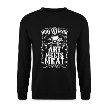 BBQ Smoker Meat Grilling Funny - Unisex Sweatshirt - black - Front - Alina (178cm) & Michal (187cm)