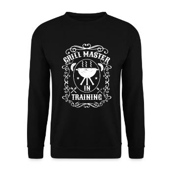 BBQ Smoker Meat Grilling Funny - Unisex Sweatshirt - black - Front - Alina (178cm) & Michal (187cm)