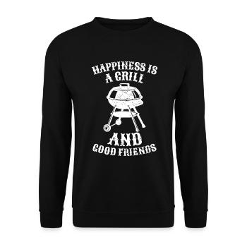 BBQ Smoker Meat Grilling Funny - Unisex Sweatshirt - black - Front - Alina (178cm) & Michal (187cm)