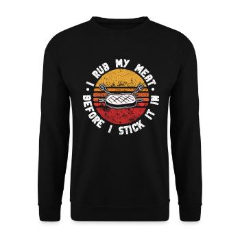 BBQ Smoker Meat Grilling Funny - Unisex Sweatshirt - black - Front - Alina (178cm) & Michal (187cm)