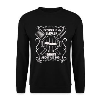 BBQ Smoker Meat Grilling Funny - Unisex Sweatshirt - black - Front - Alina (178cm) & Michal (187cm)