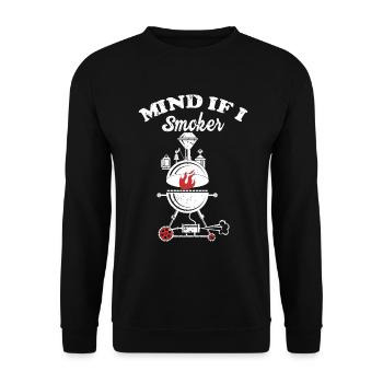 BBQ Smoker Meat Grilling Funny - Unisex Sweatshirt - black - Front - Alina (178cm) & Michal (187cm)