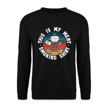 BBQ Smoker Meat Grilling Funny - Unisex Sweatshirt - black - Front - Alina (178cm) & Michal (187cm)