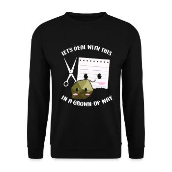 Ciseaux Papier Pierre Drôle Groupe Kawaii - Sweat-shirt Unisexe - noir - Devant - Alina (178cm) & Michal (187cm)