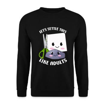 Ciseaux Papier Pierre Drôle Groupe Kawaii - Sweat-shirt Unisexe - noir - Devant - Alina (178cm) & Michal (187cm)