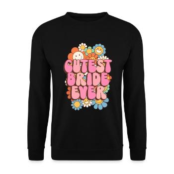 Groovy Bridal Wedding Party Bridal Flower Flowers - Unisex Sweatshirt - black - Front - Alina (178cm) & Michal (187cm)