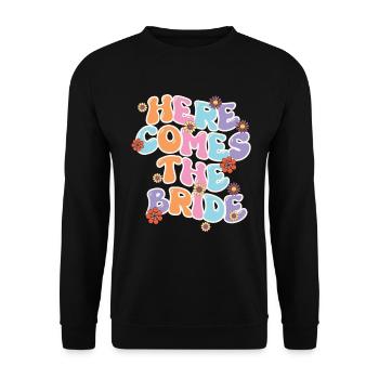 Groovy Bridal Wedding Party Bridal Flower Flowers - Unisex Sweatshirt - black - Front - Alina (178cm) & Michal (187cm)