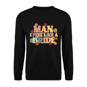 Groovy Bridal Wedding Party Bridal Flower Flowers - Unisex Sweatshirt - black - Front - Alina (178cm) & Michal (187cm)