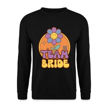 Groovy Bridal Wedding Party Bridal Flower Flowers - Unisex Sweatshirt - black - Front - Alina (178cm) & Michal (187cm)