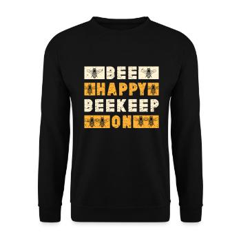 Abeille miel Webeke ruche apiculteur nid d’abeille - Sweat-shirt Unisexe - noir - Devant - Alina (178cm) & Michal (187cm)