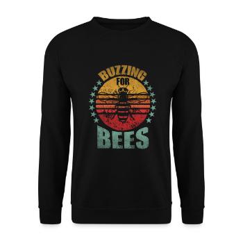 Abeille miel Webeke ruche apiculteur nid d’abeille - Sweat-shirt Unisexe - noir - Devant - Alina (178cm) & Michal (187cm)