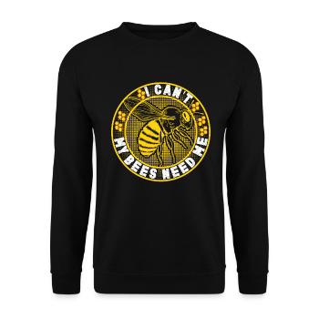 Abeille miel Webeke ruche apiculteur nid d’abeille - Sweat-shirt Unisexe - noir - Devant - Alina (178cm) & Michal (187cm)