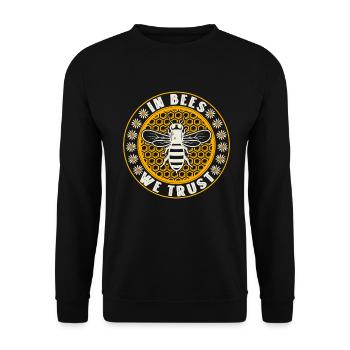 Abeille miel Webeke ruche apiculteur nid d’abeille - Sweat-shirt Unisexe - noir - Devant - Alina (178cm) & Michal (187cm)