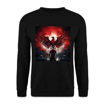 Adler - Unisex Pullover - Schwarz - Vorne - Alina (178cm) & Michal (187cm)