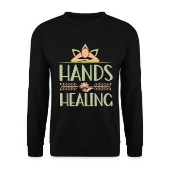 Massagetherapeuten Therapie Masseuse Wertschätzung - Unisex Pullover - Schwarz - Vorne - Alina (178cm) & Michal (187cm)