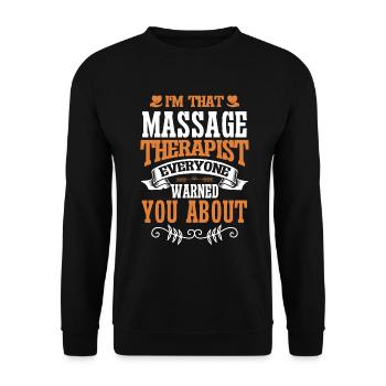 Massagetherapeuten Therapie Masseuse Wertschätzung - Unisex Pullover - Schwarz - Vorne - Alina (178cm) & Michal (187cm)