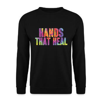 Massagetherapeuten Therapie Masseuse Wertschätzung - Unisex Pullover - Schwarz - Vorne - Alina (178cm) & Michal (187cm)