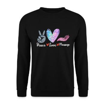 Massagetherapeuten Therapie Masseuse Wertschätzung - Unisex Pullover - Schwarz - Vorne - Alina (178cm) & Michal (187cm)