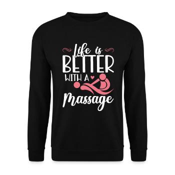 Massagetherapeuten Therapie Masseuse Wertschätzung - Unisex Pullover - Schwarz - Vorne - Alina (178cm) & Michal (187cm)