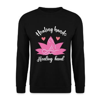 Massagetherapeuten Therapie Masseuse Wertschätzung - Unisex Pullover - Schwarz - Vorne - Alina (178cm) & Michal (187cm)