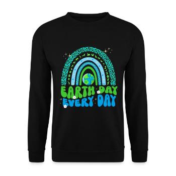 Erde Tag Groovy Hippie 70s Retro Retro - Unisex Pullover - Schwarz - Vorne - Alina (178cm) & Michal (187cm)