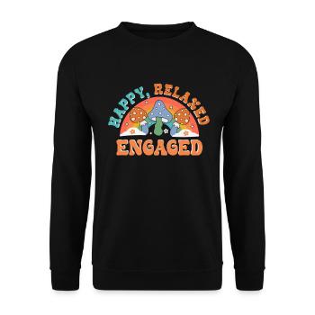 Engagierte Freunden Verlobungsbraut - Unisex Pullover - Schwarz - Vorne - Alina (178cm) & Michal (187cm)