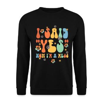 Engagierte Freunden Verlobungsbraut - Unisex Pullover - Schwarz - Vorne - Alina (178cm) & Michal (187cm)