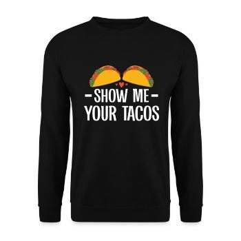 Taco drôle Fiesta mexicaine Cinco De Mayo - Sweat-shirt Unisexe - noir - Devant - Alina (178cm) & Michal (187cm)
