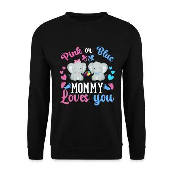 Pink Or Blue Mama Loves You Sex - Unisex Sweatshirt - black - Front - Alina (178cm) & Michal (187cm)