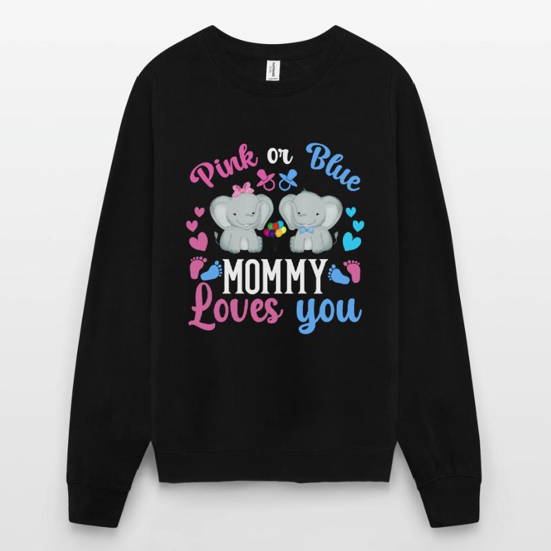 Pink Oder Blue Mama Liebt Dich Geschlecht Unisex Pullover