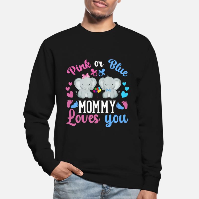 Pink Oder Blue Mama Liebt Dich Geschlecht Unisex Pullover