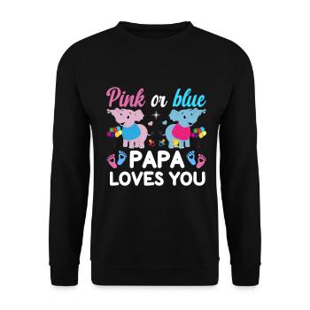 Papa rose ou bleu t'aime le sexe - Sweat-shirt Unisexe - noir - Devant - Alina (178cm) & Michal (187cm)