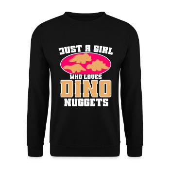 Nuggets de poulet Dino Amateurs de nuggets de dinosaures - Sweat-shirt Unisexe - noir - Devant - Alina (178cm) & Michal (187cm)
