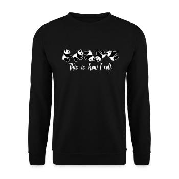 This is how I roll cute bear panda - Unisex Sweatshirt - black - Front - Alina (178cm) & Michal (187cm)