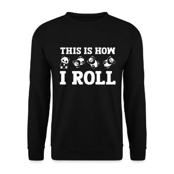 This is how I roll cute bear panda - Unisex Sweatshirt - black - Front - Alina (178cm) & Michal (187cm)