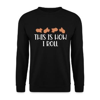 So Rolle Ich Süße Capybara - Unisex Pullover - Schwarz - Vorne - Alina (178cm) & Michal (187cm)