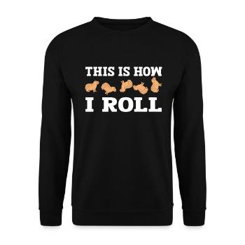 So Rolle Ich Süße Capybara - Unisex Pullover - Schwarz - Vorne - Alina (178cm) & Michal (187cm)
