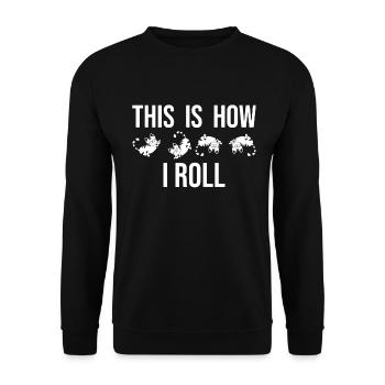 C'est comme ça que je roule mon doux chat - Sweat-shirt Unisexe - noir - Devant - Alina (178cm) & Michal (187cm)