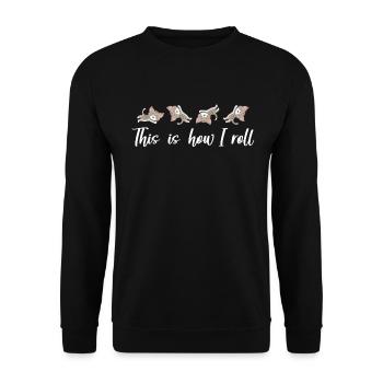 C'est comme ça que je roule mon doux chat - Sweat-shirt Unisexe - noir - Devant - Alina (178cm) & Michal (187cm)