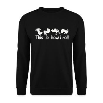 This is how I roll Sweet Rabbit - Unisex Sweatshirt - black - Front - Alina (178cm) & Michal (187cm)