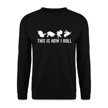 This is how I roll Sweet Rabbit - Unisex Sweatshirt - black - Front - Alina (178cm) & Michal (187cm)