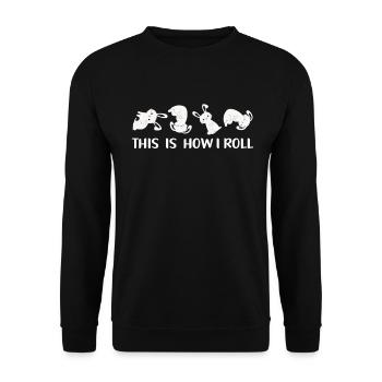 This is how I roll Sweet Rabbit - Unisex Sweatshirt - black - Front - Alina (178cm) & Michal (187cm)