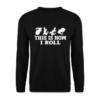 This is how I roll Sweet Rabbit - Unisex Sweatshirt - black - Front - Alina (178cm) & Michal (187cm)