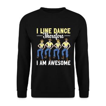 Line Dancing Groupe Line Dance Western Cowboy - Unisex Sweatshirt - black - Front - Alina (178cm) & Michal (187cm)