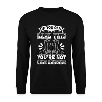 Line Dancing Groupe Line Dance Western Cowboy - Unisex Sweatshirt - black - Front - Alina (178cm) & Michal (187cm)