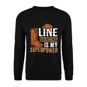 Line Dancing Groupe Line Dance Western Cowboy - Unisex Sweatshirt - black - Front - Alina (178cm) & Michal (187cm)