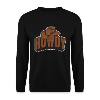 Howdy Western Country Southern Cowboy Texas - Unisex Pullover - Schwarz - Vorne - Alina (178cm) & Michal (187cm)