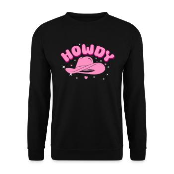 Groovy Howdy Rodeo Pays de l’Ouest Sud - Sweat-shirt Unisexe - noir - Devant - Alina (178cm) & Michal (187cm)