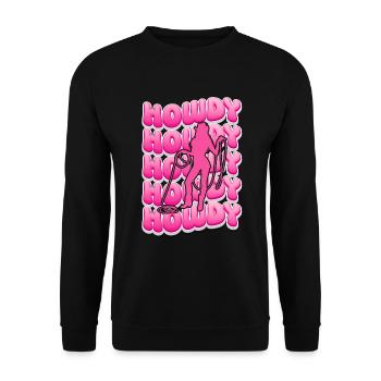 Groovy Howdy Rodeo Pays de l’Ouest Sud - Sweat-shirt Unisexe - noir - Devant - Alina (178cm) & Michal (187cm)